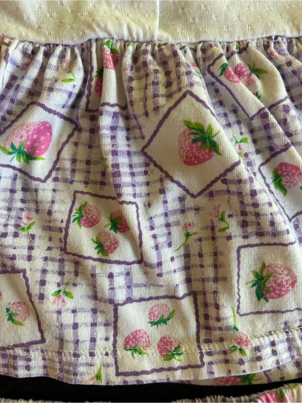 VTG 90s Small Steps Strawberry Gingham Bloomer Set